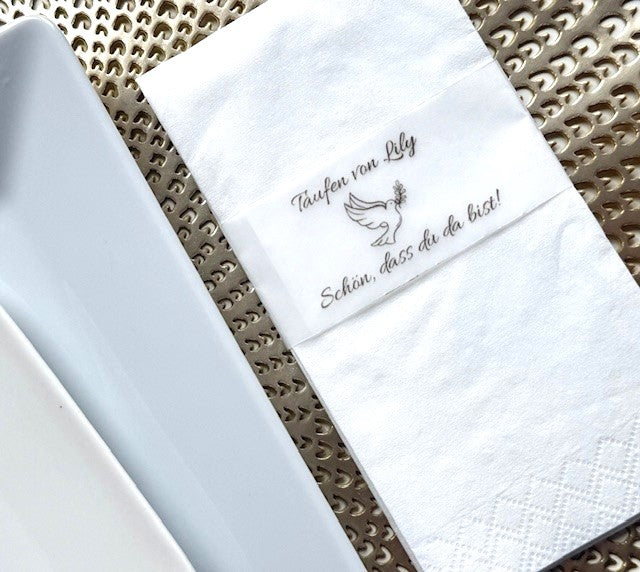 Serviettenbanderolen aus Transparentpapier