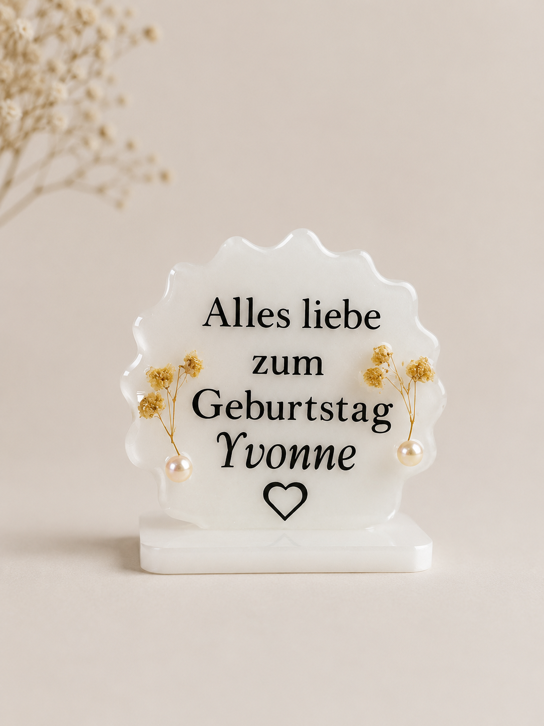 Personalisiertes Schild aus Epoxidharz