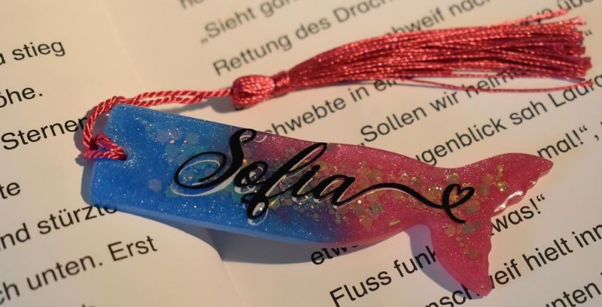 Resin Lesezeichen – Meerjungfrauenflosse