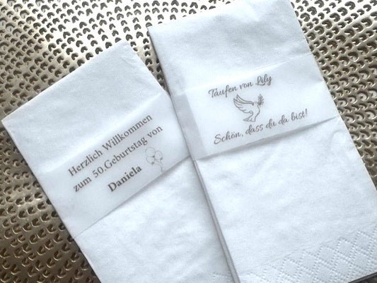 Serviettenbanderolen aus Transparentpapier