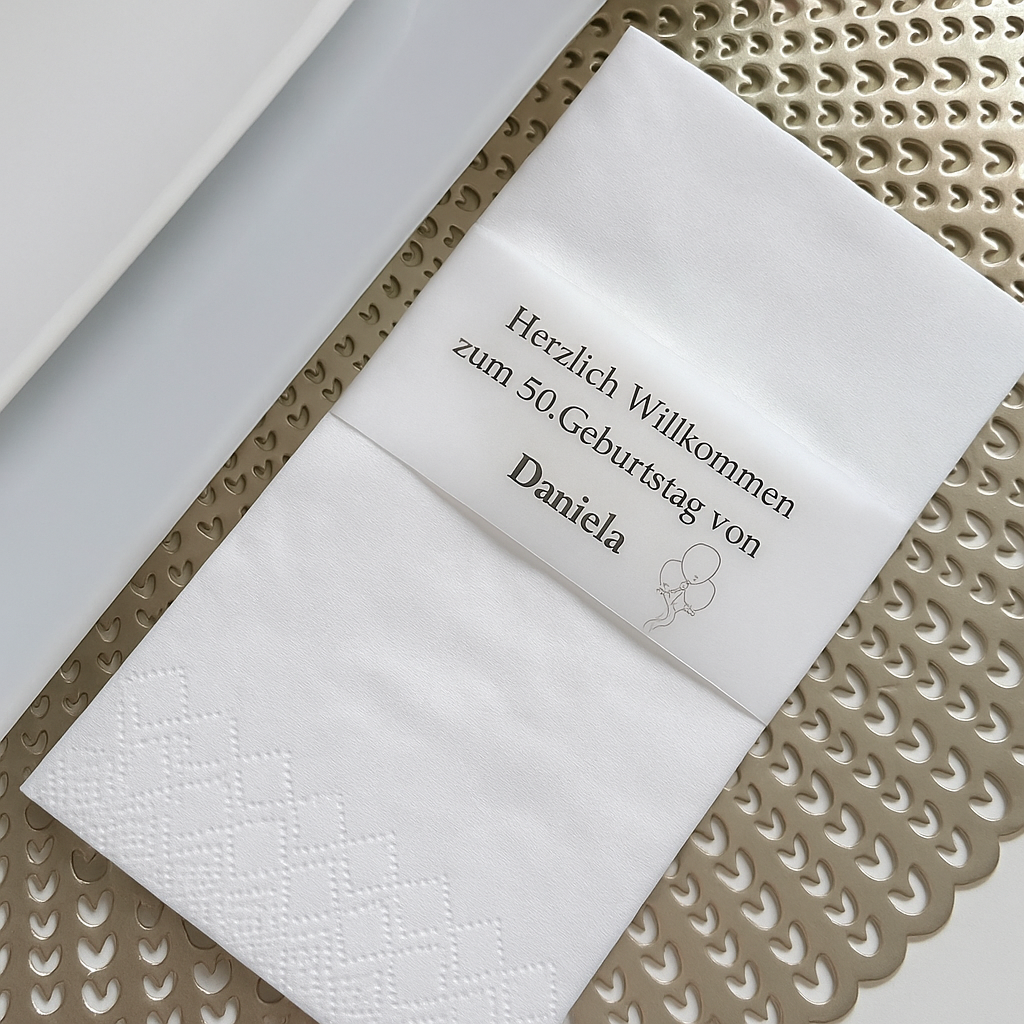 Serviettenbanderolen aus Transparentpapier