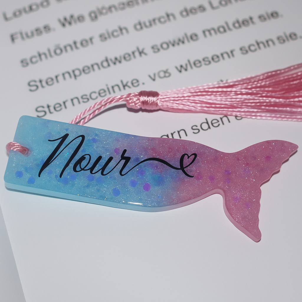 Resin Lesezeichen – Meerjungfrauenflosse