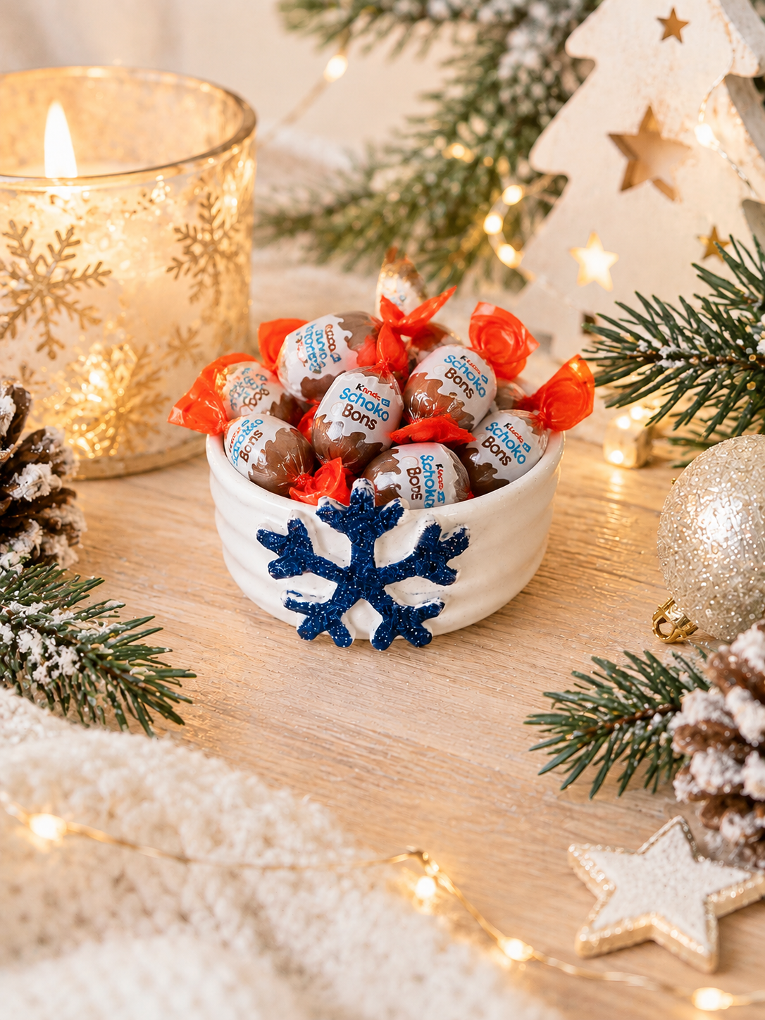 Schneeflocken Schale Blau Weihnachten