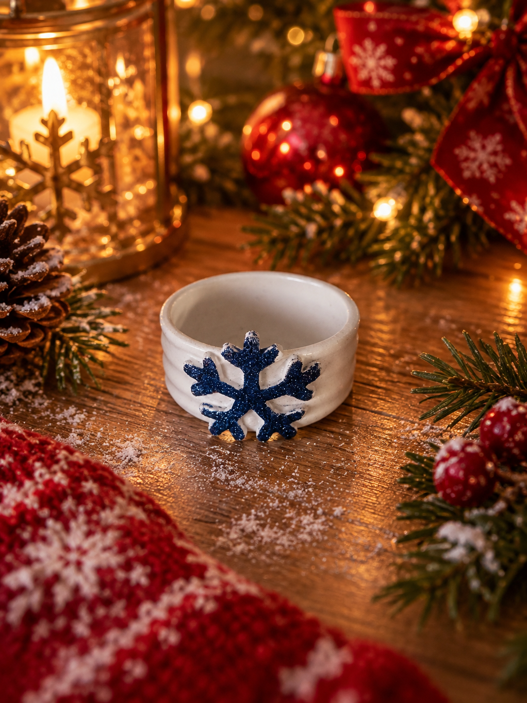 Schneeflocken Schale Blau Winter