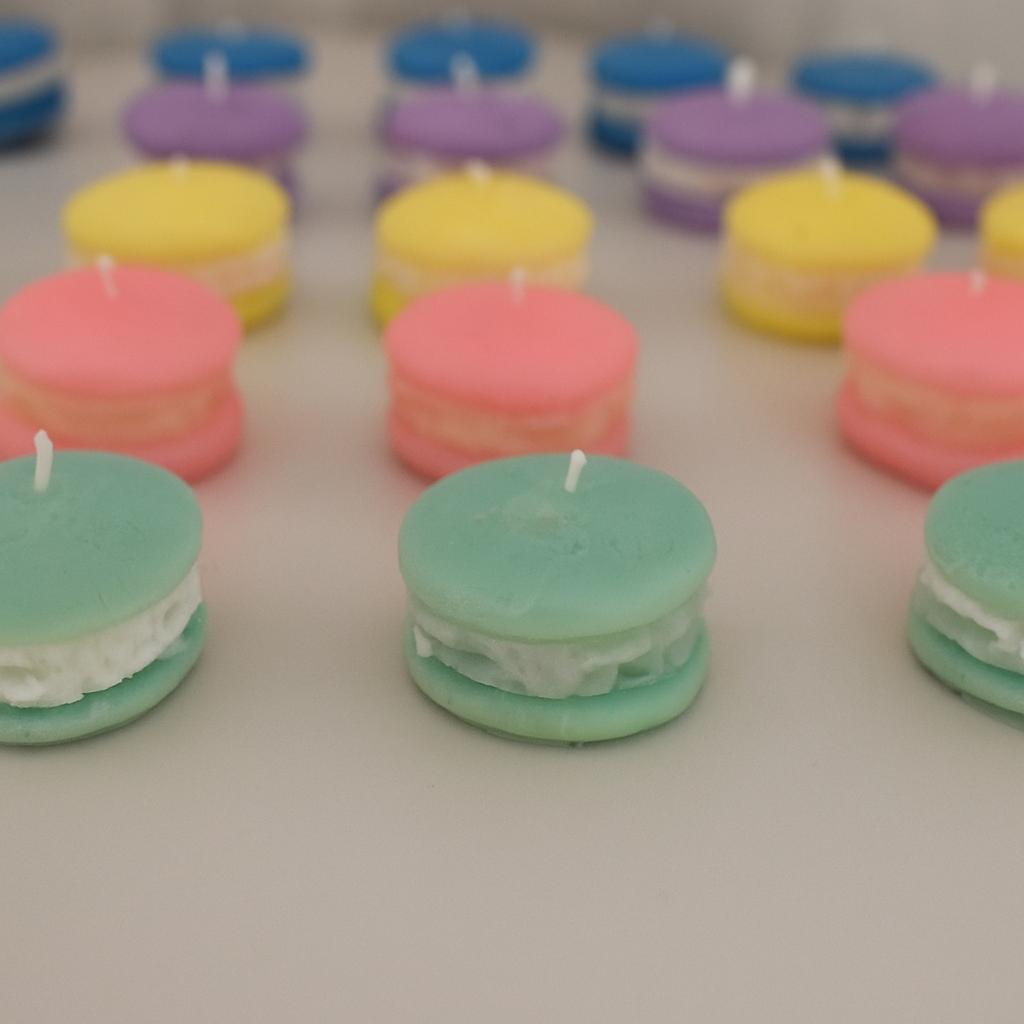Macaron Kerzen im 5er-Set