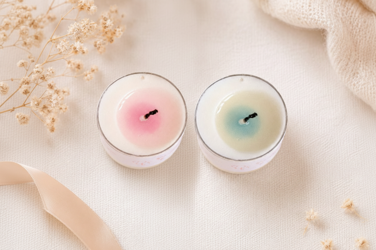 Gender Reveal Kerzen – Pink & Blau