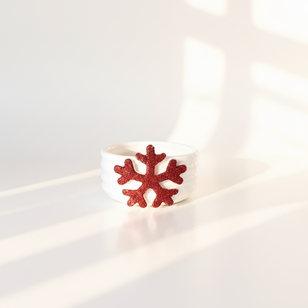 Schneeflocken Schale Rot